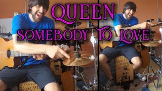 Queen  Somebody To Love acoustic one man band cover [upl. by Ydnim]