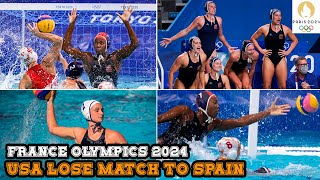 Womens Water Polo USA Lose Match to Spain in Prelims  Olympics 2024 [upl. by Nezam520]