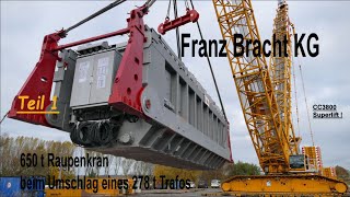 Franz Bracht KG Entladung eines Großtrafos aus einem Binnenschiff Teil 1 [upl. by Ytinirt]