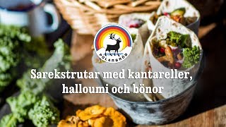 Polarbröd Receptfilm  Sarekstrutar med kantareller halloumi och bönor [upl. by Claiborne]