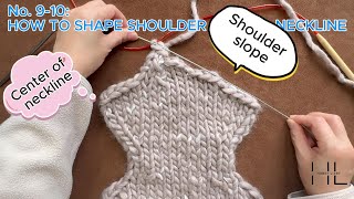 knittingtutorial How to Knit Shoulder Slope Seam  Crewneck Curves beginnerfriendly [upl. by Ymerrej]