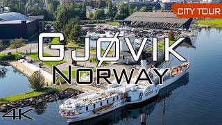 Gjøvik Norway  City Tour amp Drone 4k [upl. by Hannad518]