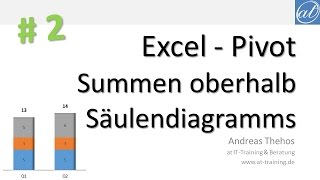 Excel  561  PivotChart  Summen oberhalb gestapeltem Säulendiagramm [upl. by Corina963]