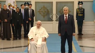 🇻🇦🇰🇿 Vatican and Kazakhstan National Anthem  Head of State Pope Franciss State Visit 2022 [upl. by Naerad354]