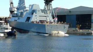 Launch of HMS Duncan 11th October 2011 Govan Glasgow [upl. by Philippe]