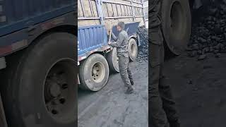 The process of unloading coal from trucks [upl. by Aitas148]