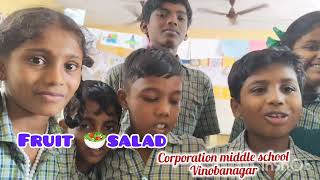 fruit salad Making 4 std Corporation middle school tambaram [upl. by Gerrie]