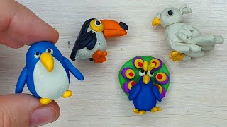 Animals Easy Diy Clay Making baby birds Clay Animals [upl. by Heloise]