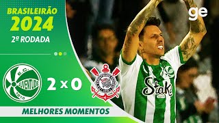 JUVENTUDE 2 X 0 CORINTHIANS  MELHORES MOMENTOS  2ª RODADA BRASILEIRÃO 2024  geglobo [upl. by Euhsoj603]