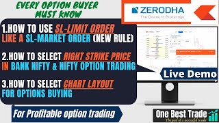 How to buy options in zerodha  zerodha options trading  how put Stop limit order in zerodha kite [upl. by Adlesirhc77]