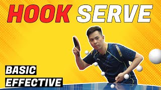 Learn the most Basic and Effective HOOK SERVE in table tennis  Table Tennis Review 4k [upl. by Noby]