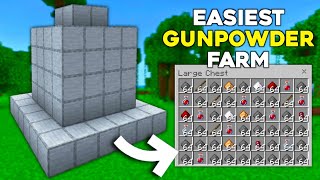 EASIEST 121 Gunpowder Farm Tutorial In Minecraft Bedrock [upl. by Bonnibelle37]