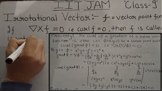 Irrotational VectorProperties Of CurlIIT JAM Vector CalculusTheta Classes [upl. by Rimidalv]