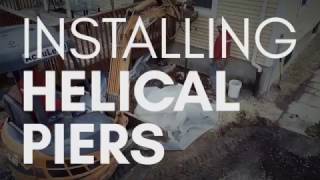 Installing Helical Piers for Foundation Repair  Acculevel Inc [upl. by Orford]