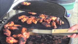 Cooking BBQ Wings on the PRIMO [upl. by Eelanej397]