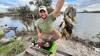 Loading Up on BLUEGILL from a ROADSIDE DITCH CATCH AND COOK [upl. by Yevol]