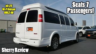 Luxury Travel 2020 GMC Savana 7 Passenger Conversion Van  Sherry Review [upl. by Nidroj]