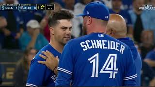 WHIT MERRIFIELD TAKES FASTBALL TO HEAD SCARY MOMENT IN THE WILDCARD [upl. by Anigue]