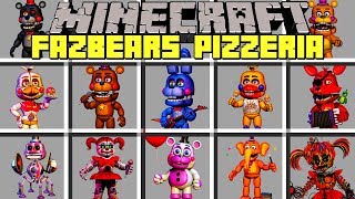 Minecraft FREDDY FAZBEARS PIZZERIA SIMULATOR MOD  ESCAPE BED FNAF MONSTERS  Modded MiniGame [upl. by Old]