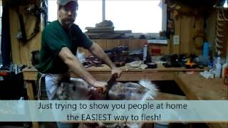 Deer Hide Tanning Part 2 Fleshing and Prepping For Bucking [upl. by Jari]