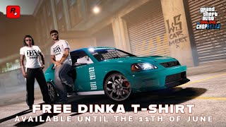 GTA Online • Free Dinka Tee • Unlocked by buying a Dinka Jester RR an RT3000 or a Sugoi • 🆓️👕 [upl. by Ridglee]