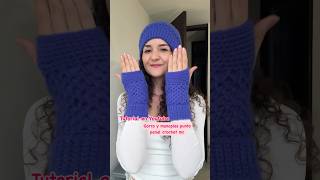 🎁 Idea para regalo navideño a crochet 1️⃣ gorro y manoplas [upl. by Hutson]