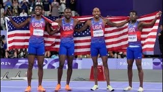 US men set Olympic record women set American record to sweep 4x400 relays [upl. by Levan95]