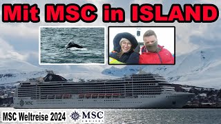 Atemberaubendes ISLAND Wale🐋 Schnee amp Seegang 🌊 MSC Weltreise 2024 mit der MSC Poesia 028 [upl. by Halsey825]