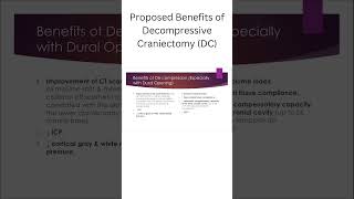 Proposed Benefits of Decompressive Craniectomy DC [upl. by Pammy]