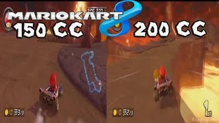 Mario Kart 8  200 cc vs 150 cc HeadtoHead Comparison  Grumble Volcano  HD [upl. by Islek374]