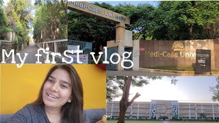 My first vlog😉Back to collegeMedicaps university tourvlog medicapsuniversity trending indore [upl. by Retsevlys]