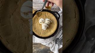 Cast Iron Skillet Peanut Butter Cookie skilletcookie cookies castironcooking [upl. by Suirtimid]