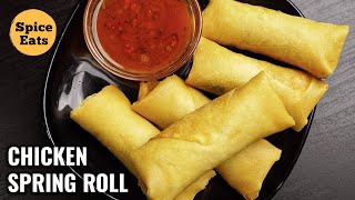 CHICKEN SPRING ROLLS RECIPE RESTAURANT STYLE  SPRING ROLLS RECIPE [upl. by Fredela]