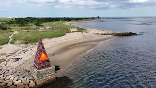 Aerial view of Salisbury beach campground and Plum Island MA via DJI Mini 4 PRO  July 2024 [upl. by Yellek483]