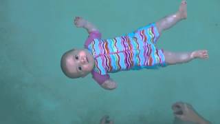 Baby swimming  floating unassisted at 5 months old [upl. by Gautier]