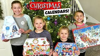 OPENING ALL OUR CHRISTMAS ADVENT CALENDARS FAMILY VLOG [upl. by Chem195]