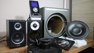 Look inside Edifier S530D 21 Speakers  How to remove sub grill [upl. by Ceil243]