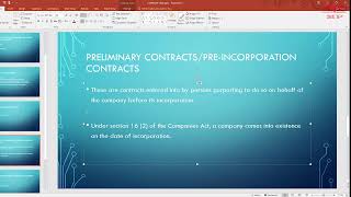 Company Law  Preliminary Contracts Pre  Incorporation Contracts [upl. by Nakada]