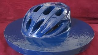 How to make a foam brim for your bike helmet Make a helmet hat with a sun shield [upl. by Ardelis]