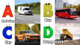 Vehicles Alphabet Song  Phonics for Kids  Alphabet Letters  Learn ABC for Kids [upl. by Rubi]