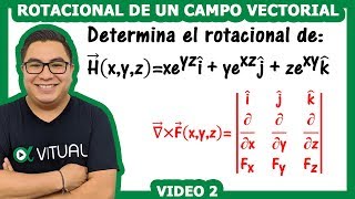 Rotacional de un campo vectorial en coordenadas cartesianas 2 Vitual Universitario [upl. by Lorrac]