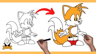 COMO DESENHAR O TAILS  SONIC  PASSO A PASSO [upl. by Zaria]