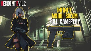 Resident Evil 2 Remake  2B Cosplay With Infinite MK23 Socom Full Gameplay [upl. by Nickles]