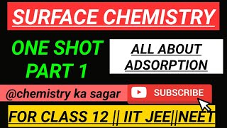 Surface Chemistry in One Shot  ADSORPTION  CLASS 12  IIT JEE  NEET [upl. by Balfore]