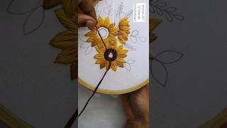 Sunflower Embroidery Hoop Art for beginners [upl. by Thomasa]