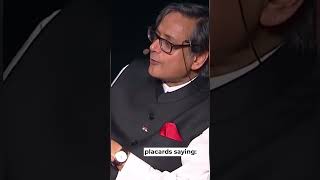 Dr Shashi Tharoor recalls seeing powerful pro immigration protest sign shorts shortsclip youtube [upl. by Neraj]