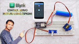 NodeMCU ESP8266  Video 9 how to Control Servo motor  servo Motor control with Blynk  Mobile [upl. by Reichel]