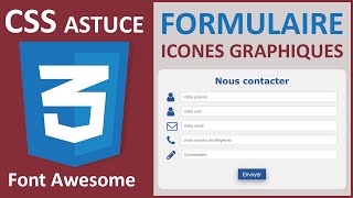 Formulaire de contact avec icônes graphiques en Css [upl. by Fanny272]