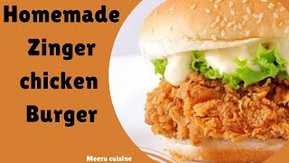 Zinger burger banane ka tarika  How to make Zinger burger  Zinger burger recipe  KFC Burger [upl. by Rozek938]