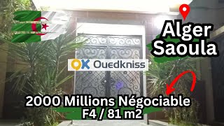 Ouedkniss Algerie Saoula F4 appartement 81 m2 [upl. by Eeliab]